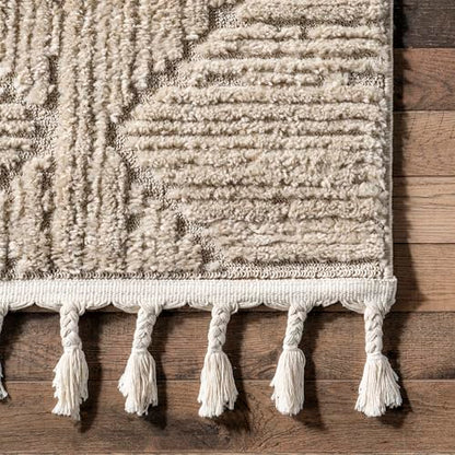 nuLOOM Kerry Beige Geometric Power Loomed Area Rug, 6' Round - color: Kerry Beige, size: 6' (Round)