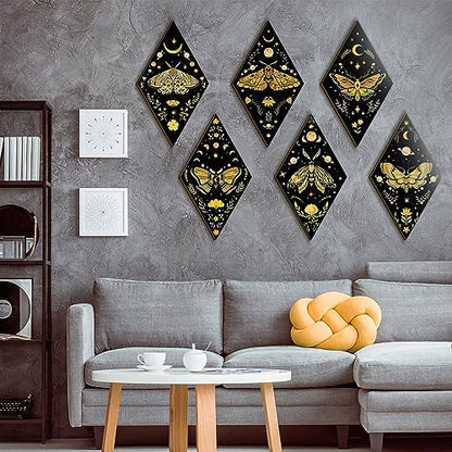 Sintuff 6 Pcs Halloween Gothic Butterfly Witch Wall Decor Art - style: Gothic Boho