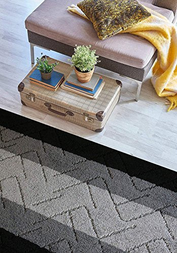 Hallway Runner Rug, 2'7" x 2' Washable Non-Slip Carpet Runner, Custom Size - color: Zigzag-grey, size: 2'7" x 2' (Runner)