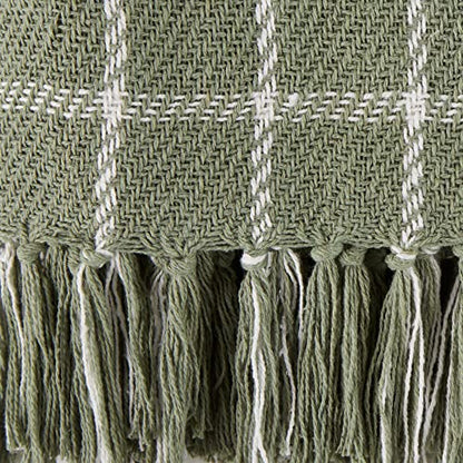 DII Transitional Checked Plaid Woven Throw, 50x60, Artichoke Green - color: Artichoke Green, size: 50x60"