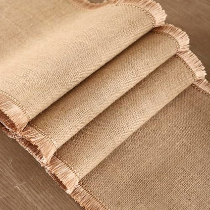 Simple&Opulence Boho Macrame Table Runner - 12 x 72 Inch, Burlap Farmhouse Linen Table Runner with Tassels for Bohemian Rustic Wedding, Bridal Shower, Dinner （Tassels - Brown ） - size: 12"x72", style: Fringe - Brown