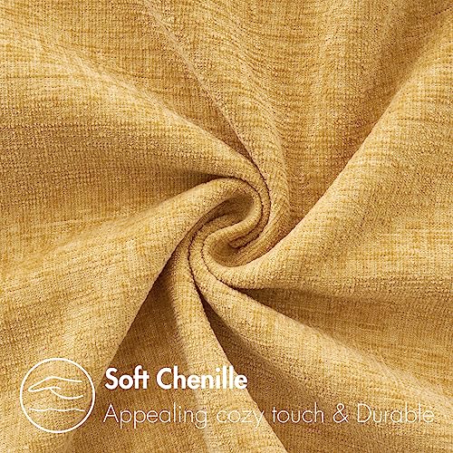 MIULEE Soft Chenille Throw Pillow Covers Gold 16x16 Inch Pack of 2 - color: Gold, size: 16" x 16" (Pack of 2)