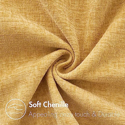 MIULEE Soft Chenille Throw Pillow Covers Gold 16x16 Inch Pack of 2 - color: Gold, size: 16" x 16" (Pack of 2)