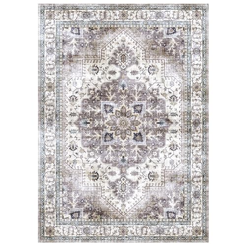 Gertmenian Indoor Easy-Care & Washable Area Rug – 3x5 Small, Ideal for High Traffic Areas in Living Room, Bedroom, Entryway – Erin Gray, 23265 - color: Erin, Gray, size: 3'4" x 4'7" (Small)