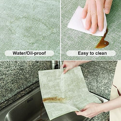 Homaxy PU Faux Leather Placemats for Dining Table, Set of 6, Grass Green - color: Grass Green