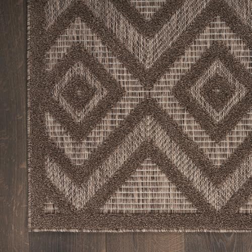 Nourison Home Versatile Brown 6' x 9' Area Rug - Easy Clean, Non Shedding, Bed Room, Living Room, Dining Room, Kitchen (6' x 9') - color: Brown, size: 6' x 9' (Rectangular)