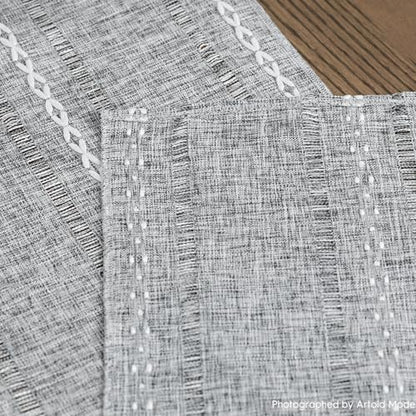 Artoid Mode Dark Grey Rustic Cotton Linen Table Runner 13x60 Inch - color: Dark Grey, size: 13" x 60"