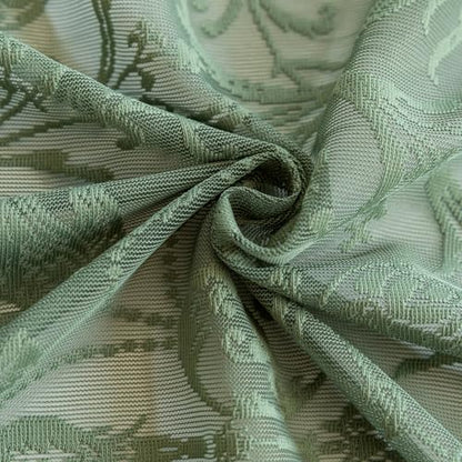 TUDECO Olive Green Lace Curtains 63 Inch Length, Sheer Ruffle 2 Panels - color: Olive Green, size: 59"W x 63"L (Pack of 2)