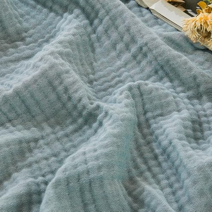 EMME Muslin Cotton Blanket Adults Heather Teal Throw XL 50"x70" - color: 02 - Teal, size: Large Throw (50" X 70")
