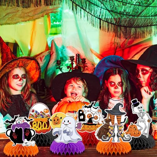 10Pcs Halloween Honeycomb Centerpieces Table Toppers Decoration - style: Halloween Style