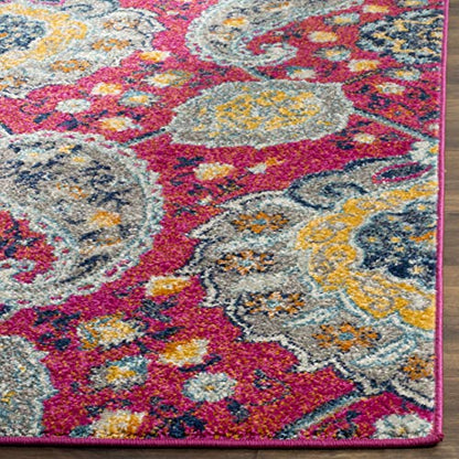 SAFAVIEH Madison Collection Runner Rug - 2'3" x 14', Fuchsia & Gold, Boho Chic Glam Paisley Design, Non-Shedding & Easy Care, Ideal for High Traffic Areas in Living Room, Bedroom (MAD600A) - color: Fuchsia/Gold, size: 2'3" x 14' (Runner)