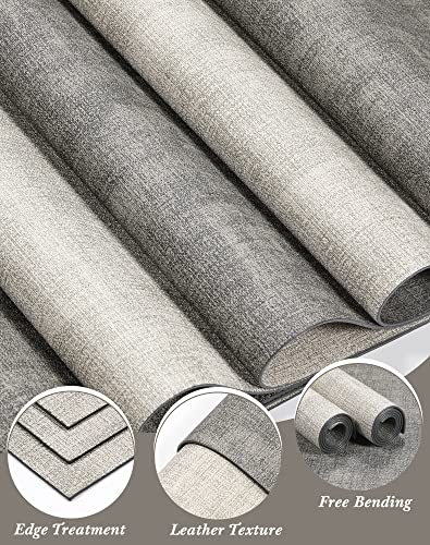SUEH DESIGN Leather Placemats Table Mats Set of 6, Light Grey & Smoky Grey - color: A: Light Grey & Smoky Grey