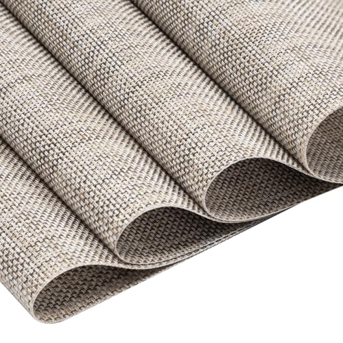 SHACOS Small Round Table Placemats Wedge Shaped Placemats Set of 4 Heat Resistant Wipe Clean Indoor Outdoor (4, Beige White Black) - color: Beige White Black