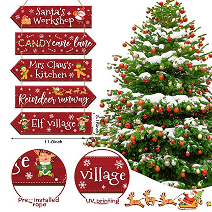 Christmas Wooden Hanging Sign, Arrow, Rustic Farmhouse Decor, Simple - style: Simple