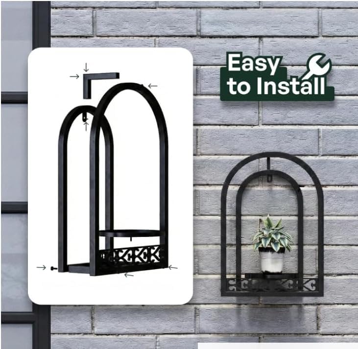 3 Pack Wall Plant Stands Indoor, wall Mounted Plant Holders, Black - color: 3 Pack Black