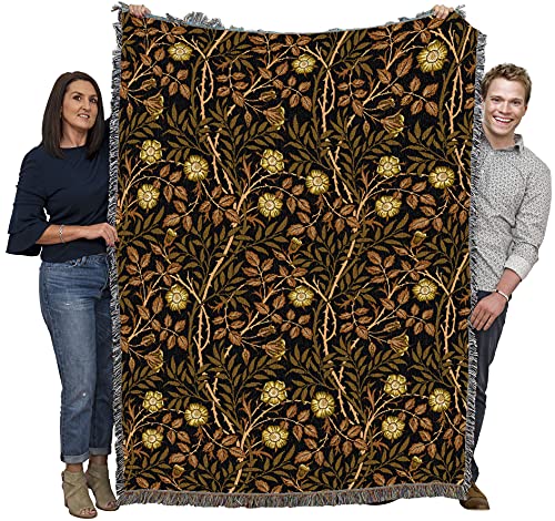 Pure Country Weavers William Morris Sweetbriar Bronze Blanket - Arts & Crafts - Gift Tapestry Throw Woven from Cotton - Made in the USA (72x54) - color: Bronze, size: Large