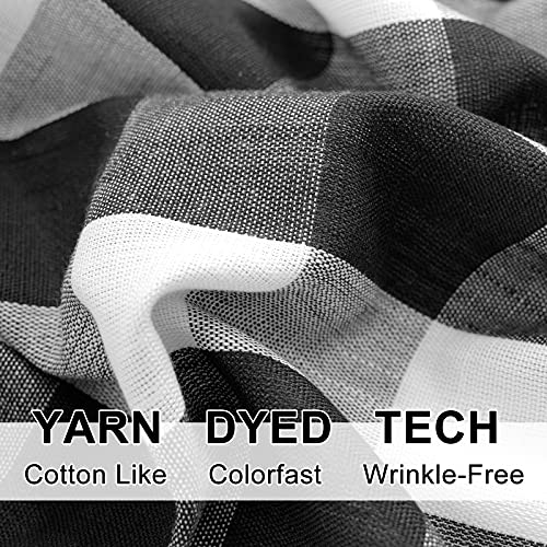Black White Buffalo Check Valance Curtains Kitchen Plaid Window Top 52x15" - color: Black and White, size: 50"W x 15"L (Pack of 1)