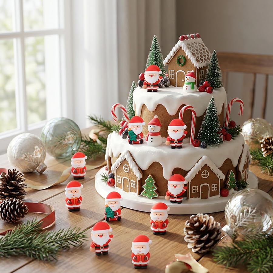 30 Pcs Christmas Mini Santa Figurines, Tiny Santa Claus Statues Ornaments - color: Santa, size: 30 Pcs