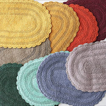DII Crochet Collection Reversible Bath Mat, Large Oval, 21x34, Honey Gold - color: Honey Gold, size: 1'9" x 2'10" (Oval)