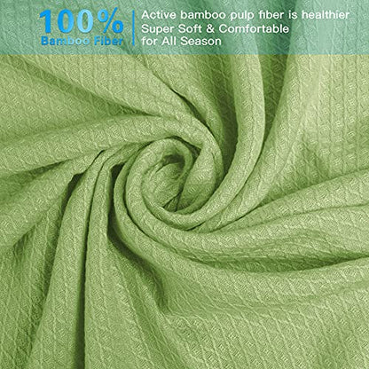 AmyHomie Cooling Blanket 79"x91", 100% Rayon Derived from Bamboo - color: Green, size: 79" x 91"