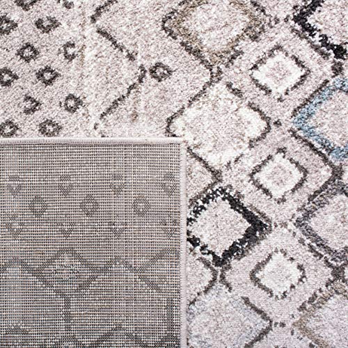 SAFAVIEH Amsterdam Accent Rug 2'3"x4', Boho Light Grey & Brown AMS108F - color: Light Grey/Brown, size: 2'3" x 4' (Rectangular)