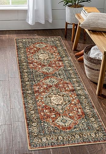 Lahome Oriental Washable Kitchen Runner Rug, 2x6 Runners for Hallway 6ft - color: Brick Red, size: 2' x 6' (Runner)