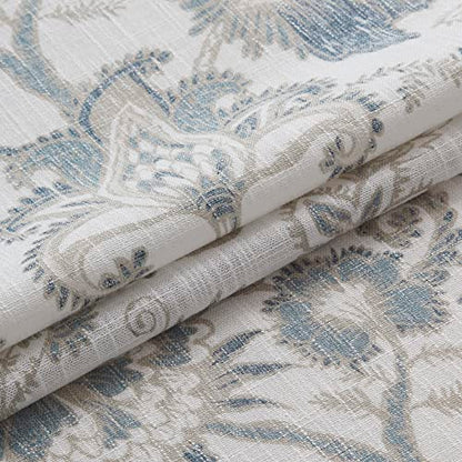Kayne Studio Blue Grey Floral Botanical Rod Pocket Semi Sheer Curtains 63" - color: Blue Grey, size: 52"W x 63"L (Pack of 2)