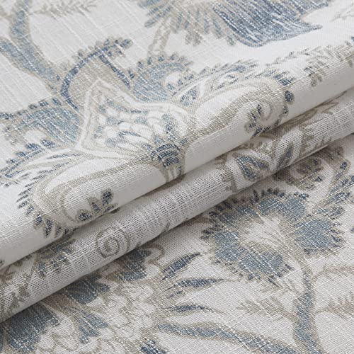 Kayne Studio Blue Grey Floral Botanical Rod Pocket Semi Sheer Curtains 95"L - color: Blue Grey, size: 52"W x 95"L (Pack of 2)