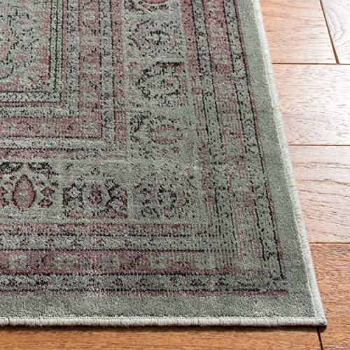 SAFAVIEH Vintage Collection Runner Rug - 2'2" x 6', Mouse, Oriental Distressed Viscose Design, Ideal for High Traffic Areas in Living Room, Bedroom (VTG127-3110)