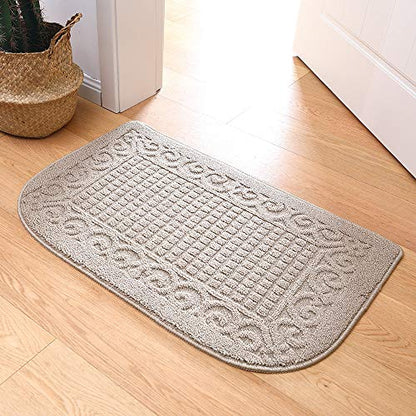 COSY HOMEER 32x20 Half Round Kitchen Rug,Non Slip Washable Mat,Beige 1PC - color: Beige, size: 1'8" x 2'8" (Semicircular)