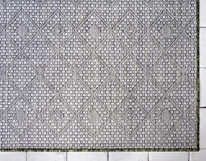 Unique Loom Outdoor Trellis Collection Area Rug - Tribal Trellis (2' x 8' Runner, Green/ Natural) - color: Green/Natural, size: 2' x 8' (Runner)
