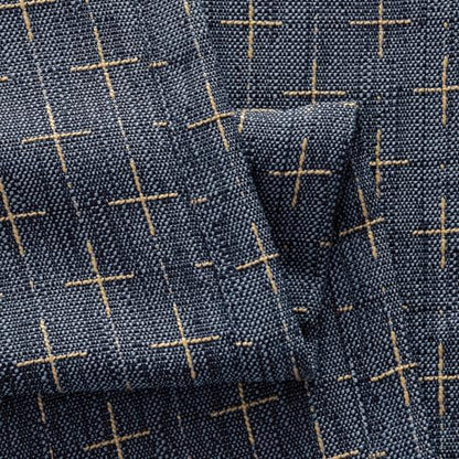 MIULEE Patterned Farmhouse Linen Curtains, Back Tab, 52Wx72L, Blue - color: Blue, size: 52"W x 72"L (Pack of 2)