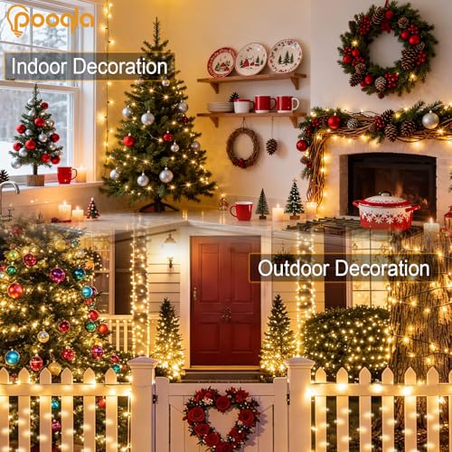 Pooqla Warm White Battery String Lights, 2x50 LED Christmas Fairy Lights - color: Warm White, size: 50 LED x2
