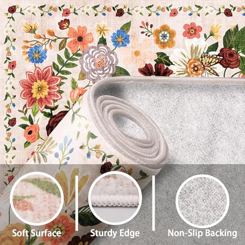 Bath Mat 17x24 Non Slip, Washable Low Pile Area Rug, Beige - color: Blush Beige, size: 1'4" x 2' (Rectangular)