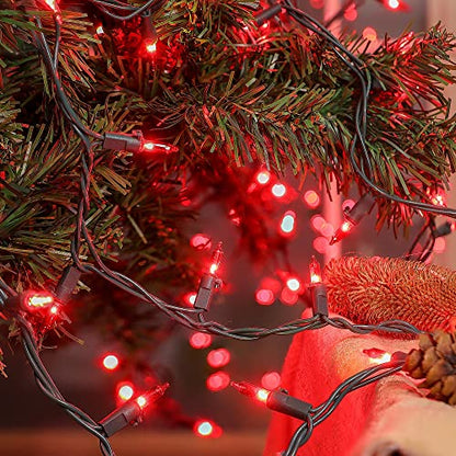 Red Christmas Lights,13FT 50 Count Red String Lights Plug in - color: Red (Green Wire), size: 50 count