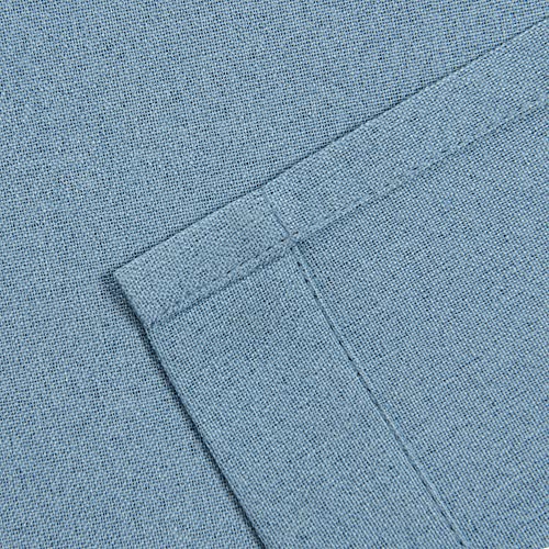 KEQIAOSUOCAI Air Blue 100% Blackout Linen Curtains 100 Inches Long 2 Panels for Bedroom,Modern Farmhouse Full Black Out Room Darkening Thermal Insulated Window Curtain Panels W50 x L100 Inch Length - color: Air Blue, size: 50"W x 100"L (Pack of 2)