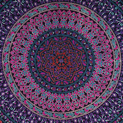 Bless International Indian-hippie-gypsy Bohemian-psychedelic Cotton-mandala Wall-hanging-tapestry-multi-color Large-mandala Hippie-tapestry (Purple Pink, King (88x104Inches)(225x265Cms)) - color: Purple Pink, size: 104"L x 88"W