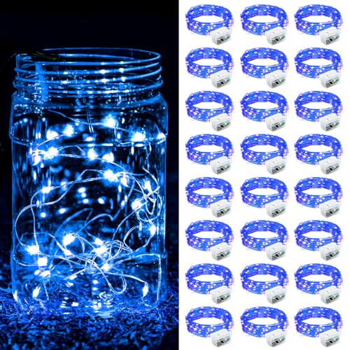 ZGWJ 24 Pack Blue Fairy Lights, Mini String Lights - color: Blue, size: 24P
