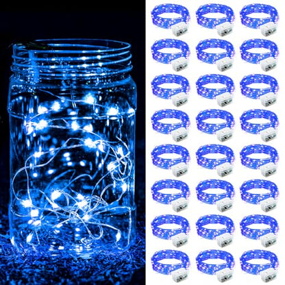 ZGWJ 24 Pack Blue Fairy Lights, Mini String Lights - color: Blue, size: 24P