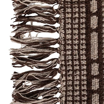 Bloomingville Soft Recycled Cotton Blend Throw with Diamond Pattern, Brown and Beige - color: Brown and Beige