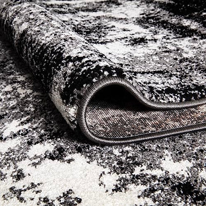 Keen Home Design Abstract Non-Shedding Entryway Rug, Soft Thick Pile, 2x3 - color: Abstract Black, size: 2' x 3' (Rectangular)