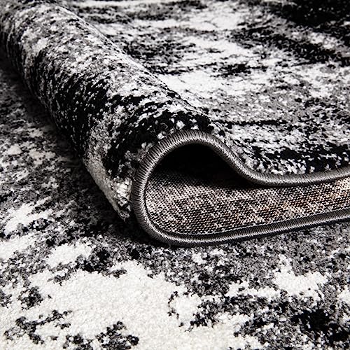 Keen Home Design Abstract Non-Shedding Runner Rug, Soft Thick Pile, 2x8 - color: Abstract Black, size: 2'8" x 7'7" (Runner)