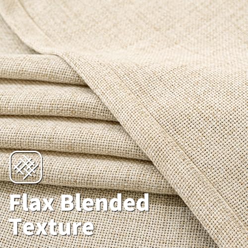 BGment Begie Faux Linen Curtains 63 Inch Length 2 Panels for Bedroom - color: B - Linen Beige, size: 52"W x 63"L (Pack of 2)