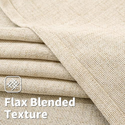 BGment Begie Faux Linen Curtains 63 Inch Length 2 Panels for Bedroom - color: B - Linen Beige, size: 52"W x 63"L (Pack of 2)