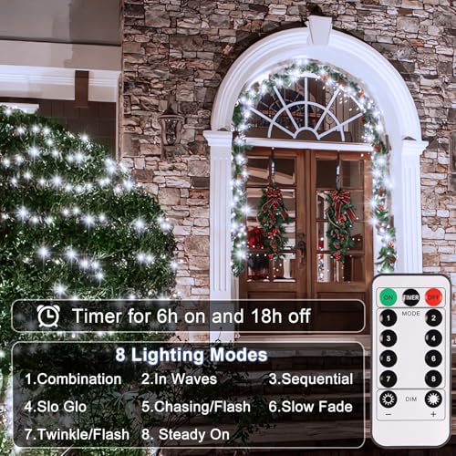 CCILAND 2 Pack Fairy Lights Battery Operated with Remote Timer (Cool White) - color: Cool White