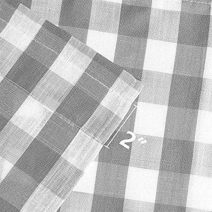 Amzdecor Grey White Buffalo Plaid Valance Semi Sheer Cafe Curtain 55"x15" - color: Silver/Gray