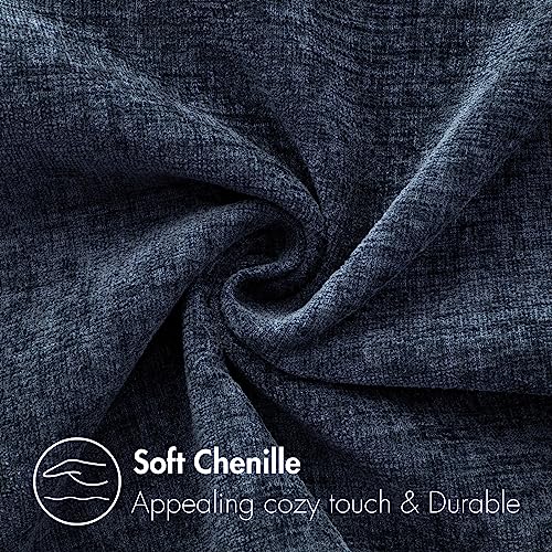 MIULEE Soft Chenille Throw Pillow Covers Dark Navy 16x16 Inch Pack of 2 - color: Dark Navy, size: 16" x 16" (Pack of 2)