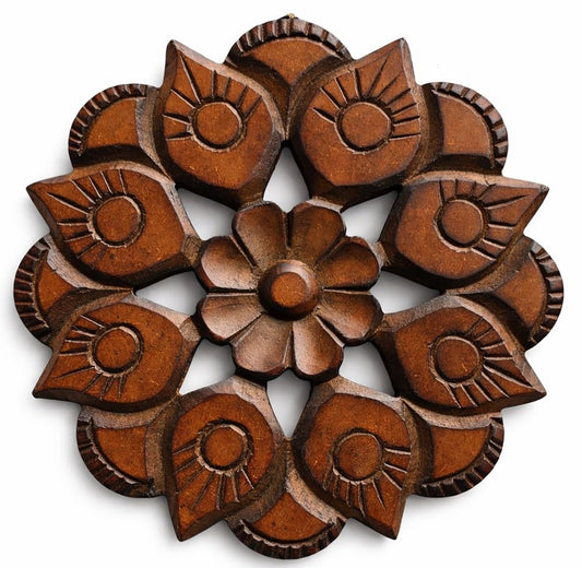 Wooden Designer Wall Hanging Plaques/Wall Plaque Wall Décor Plaques Set of 4-8x8 Inch - Burnt, Elegant Sculpture Wall Décor Panel to Enhance the Décor of Your Room or Office - color: Burnt, size: 8"L x 8"W