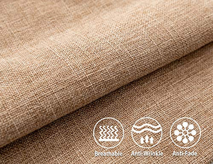 Stellhome Linen Throw Pillow Covers Square Solid Farmhouse Burlap Cushion Covers for Bed Couch Sofa Bench, 18 x 18 inch (45 cm), Natural Linen, Set of 2 - color: Natural Linen, size: 18" x 18" (Pack of 2)