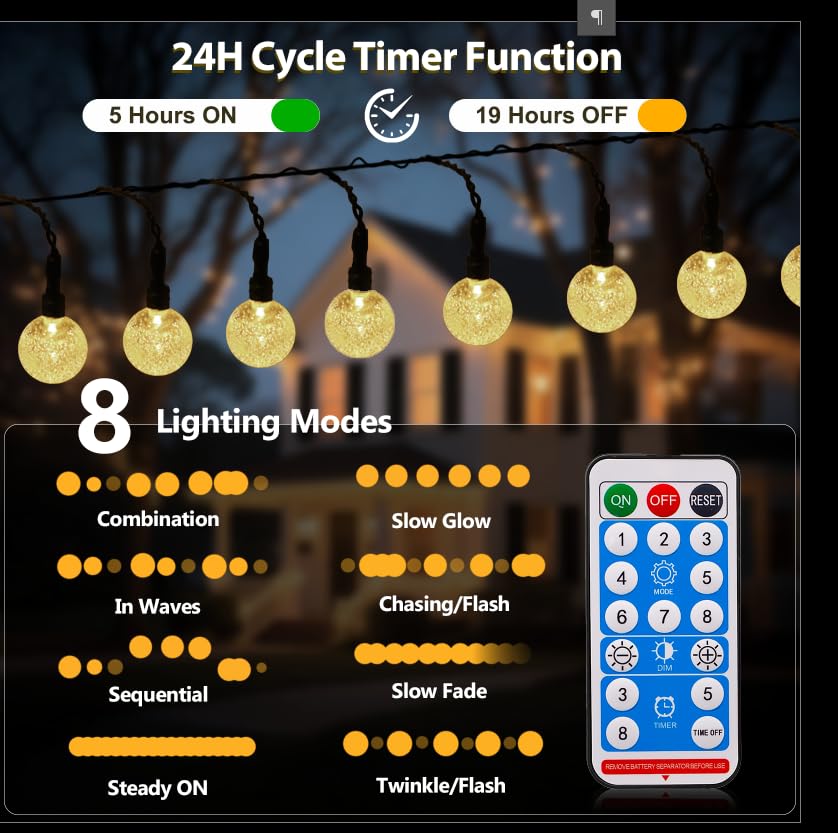SeaShine Rechargeable String Lights, Battery Operated String Lights 22FT *2 - size: 22 FT *2PACK